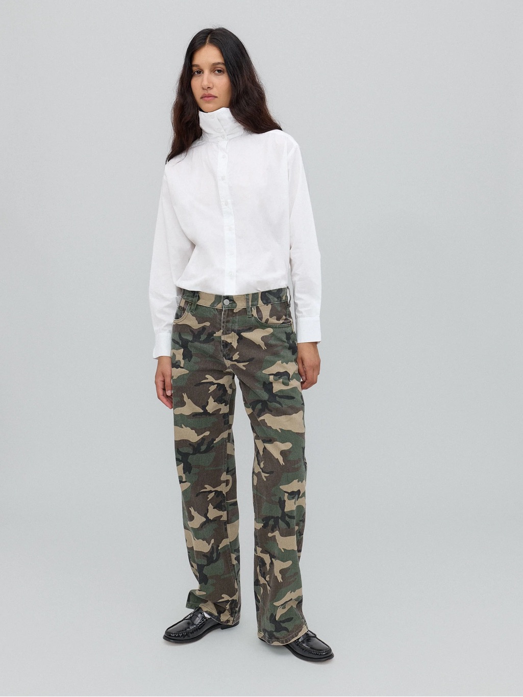 Camo Straight-Leg Pants - Green/Tan
